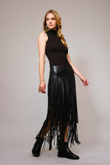 Dark Gray The Fringe Factor Maxi Skirt Maxi Skirt