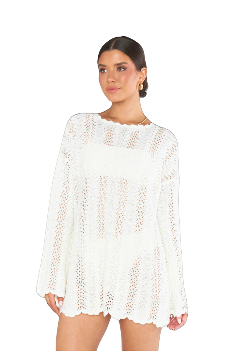 White Smoke Packable Pullover Coverup