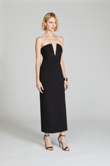 Light Gray Maguerite | Crepe Midi Dress Midi Dress