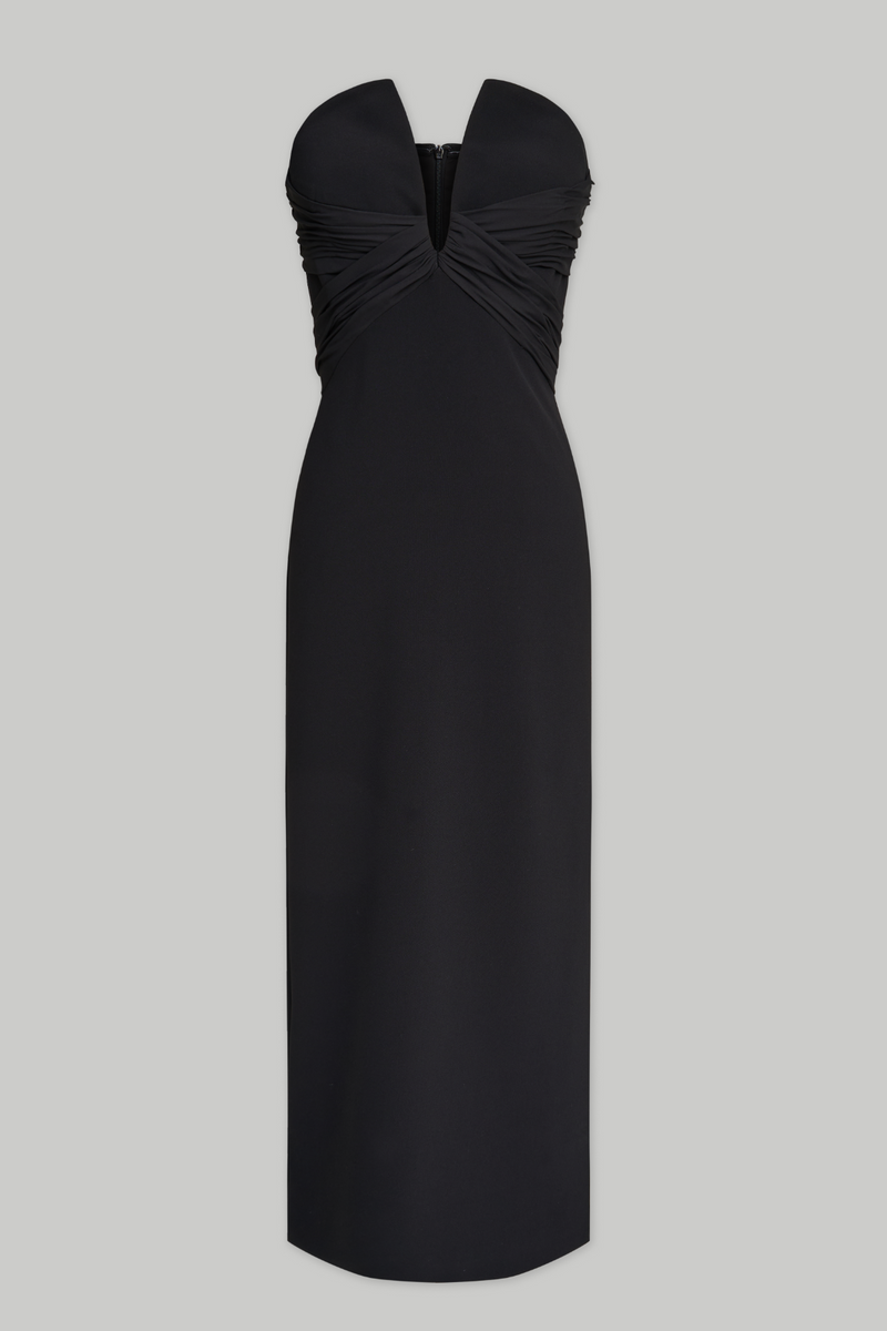 Light Gray Maguerite | Crepe Midi Dress Midi Dress