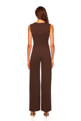 Dark Slate Gray Circle V Neck Jumpsuit Jumpsuit