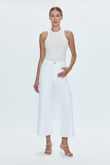 Lavender Lana Crop Cuff High Rise Ultra Wide Leg | Vivid White Jeans