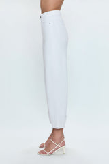 Lavender Lana Crop Cuff High Rise Ultra Wide Leg | Vivid White Jeans