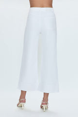Lavender Lana Crop Cuff High Rise Ultra Wide Leg | Vivid White Jeans
