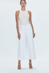 Lavender Lana Crop Cuff High Rise Ultra Wide Leg | Vivid White Jeans