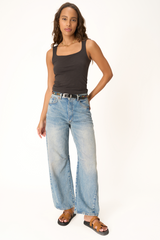 White Smoke Sarah Square Neck Seamless Tank Tank