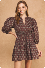 Tan A Little Luck Clover Mini Dress Mini Dress