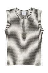 Light Gray Linen Sky Tee in Mono Luxe Stripe Tee
