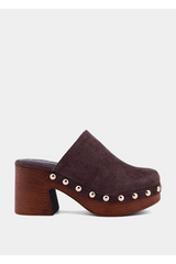 Lavender Geneva Clog | Brown Suede Clogs