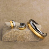 Rosy Brown Waterproof Twin Two -Tone Cuff Bracelet