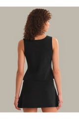 Dark Gray Nicolette Button Front Vest Sweater Vest