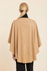 Antique White Faux Suede Whipstitch Wrap poncho
