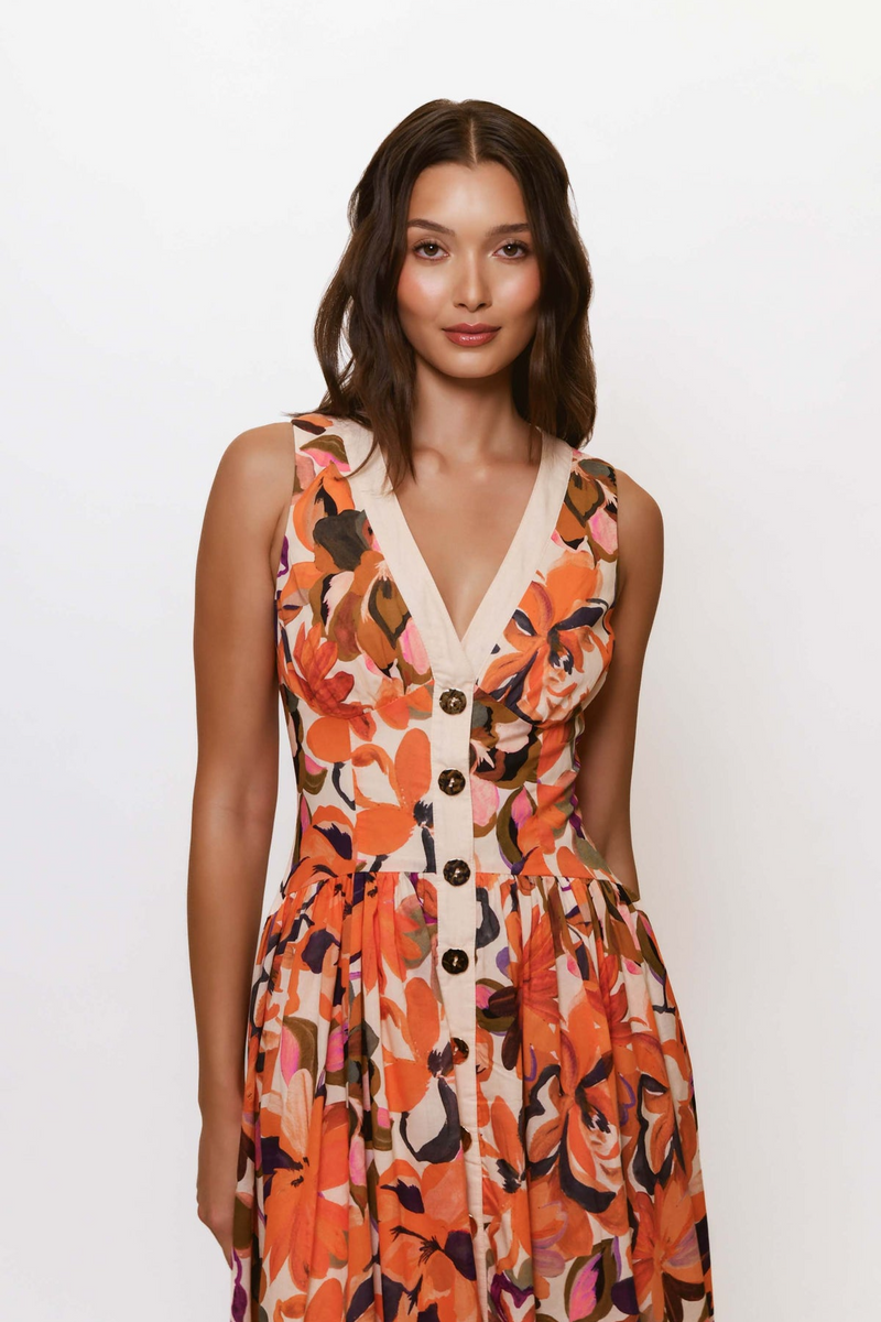 Saddle Brown Indy Dress Midi Dress