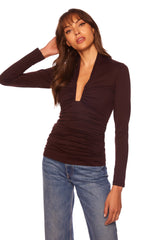 Dark Slate Gray Square Wire Gathered Top Top
