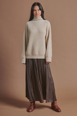 Dim Gray Pretty Pleat Crinkle Maxi Skirt Maxi Skirt