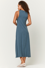 Dim Gray Yuma Scoop Neck Rib Tank Dress Midi Dress