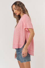 Lina Textured Scoop Neck Tee