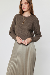 Lavender Starlight Sweater & Pleated Dress Set Midi Dress