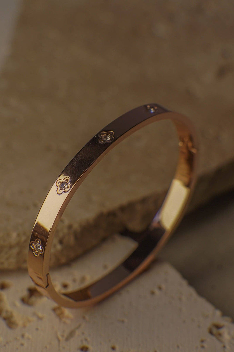 Dark Olive Green Asta Rose Gold Bangle Bracelet Bracelet