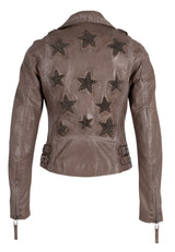 Dim Gray Christy Leather Jacket Coats & Jackets