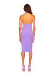 Plum High Neck Halter Midi Dress Midi Dress
