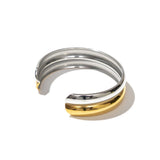 White Smoke Waterproof Twin Two -Tone Cuff Bracelet