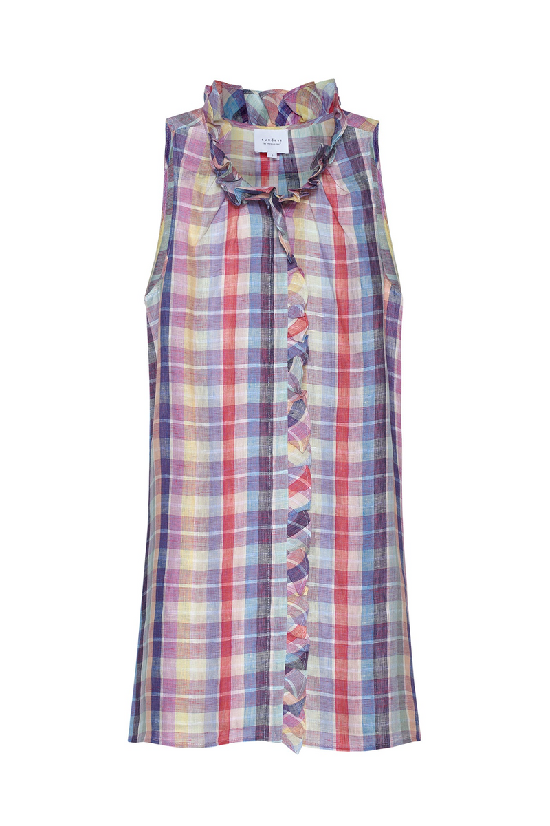 Plaid Gaelle Dress in Rainbow Plaid