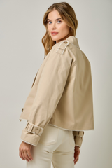 Gray The Lace Half Length Trench Coat Coat