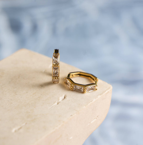 Gray Paulina Zirconia Gold Earrings Earrings