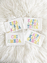Light Gray Sorority Color Block Pouch