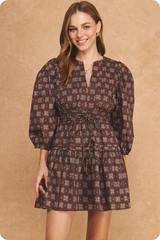 Tan A Little Luck Clover Mini Dress Mini Dress