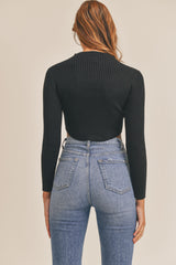 Dark Slate Gray Audrey Mock Neck Top