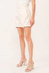 Beige Albany Paperbag Shorts short