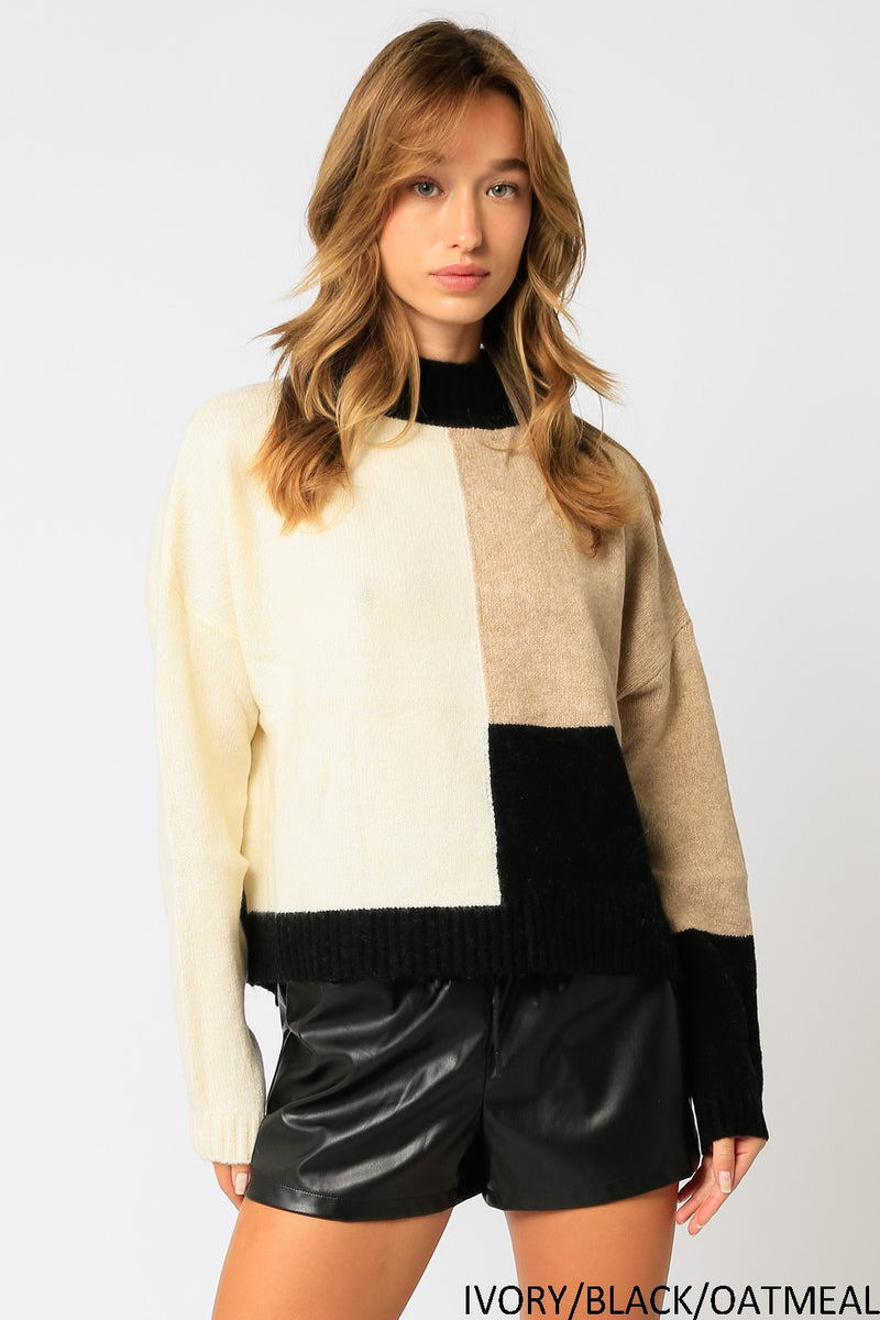 Black Cameron Colorblock Sweater Sweater