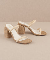 Gray Margaret Rattan Heels Heel