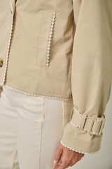Tan The Lace Half Length Trench Coat Coat