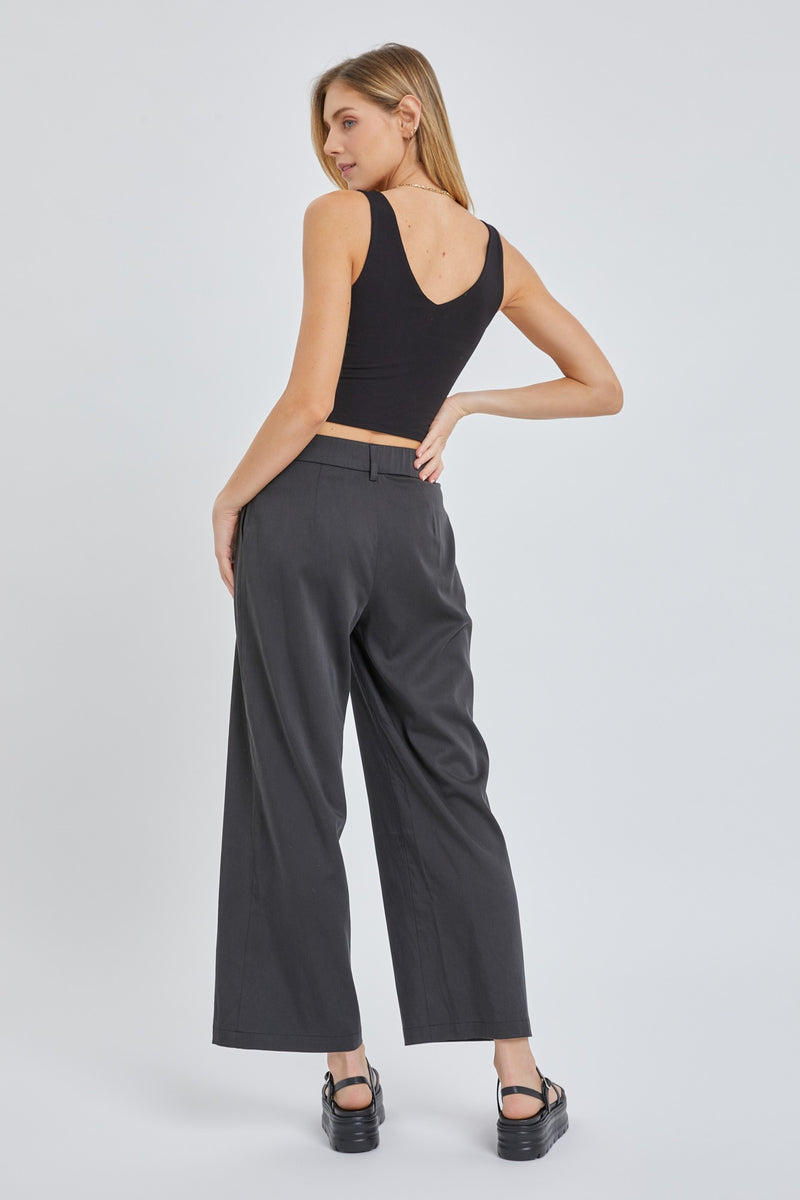 Light Gray The Basic V-Neck Cropped Tank Tank