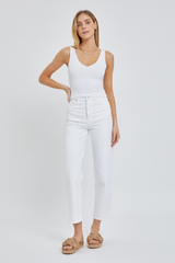 Light Gray The Basic V-Neck Cropped Tank Tank