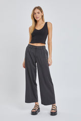 Light Gray The Basic V-Neck Cropped Tank Tank