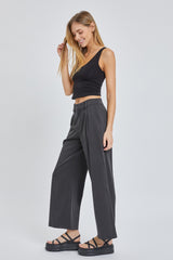 Light Gray The Basic V-Neck Cropped Tank Tank