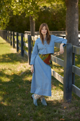 Dark Slate Gray Asbury Skirt in Denim Midi Skirt