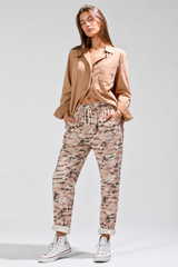 Light Gray Bad Habit Camo Pants in Pink Combo Pant