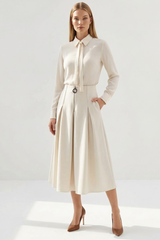 Antique White Sienais Skirt Midi Skirt