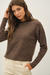 Antique White Wool Cozy Cropped Sweater Sweater