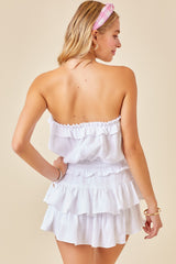 Light Gray Gauze Flounce Romper Romper
