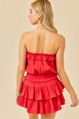 Wheat Gauze Flounce Romper Romper