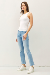 Light Gray Basic Boat Neck Tank Tank