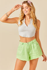 Wheat Flowy Denim Shorts Shorts