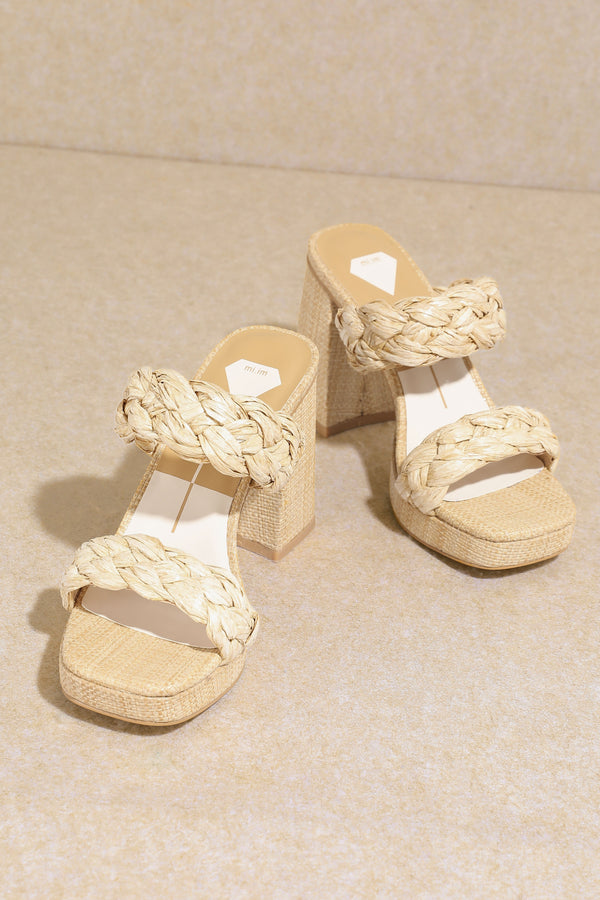 Gray Chloe Raffia Heel Heels