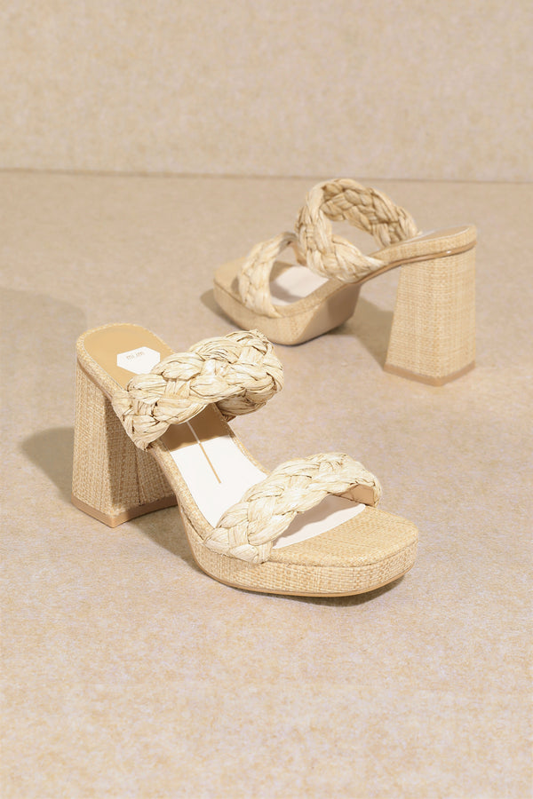 Gray Chloe Raffia Heel Heels